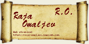 Raja Omaljev vizit kartica